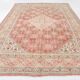Vintage Turkish carpet in ivory and powder pink, 276 × 382 cm