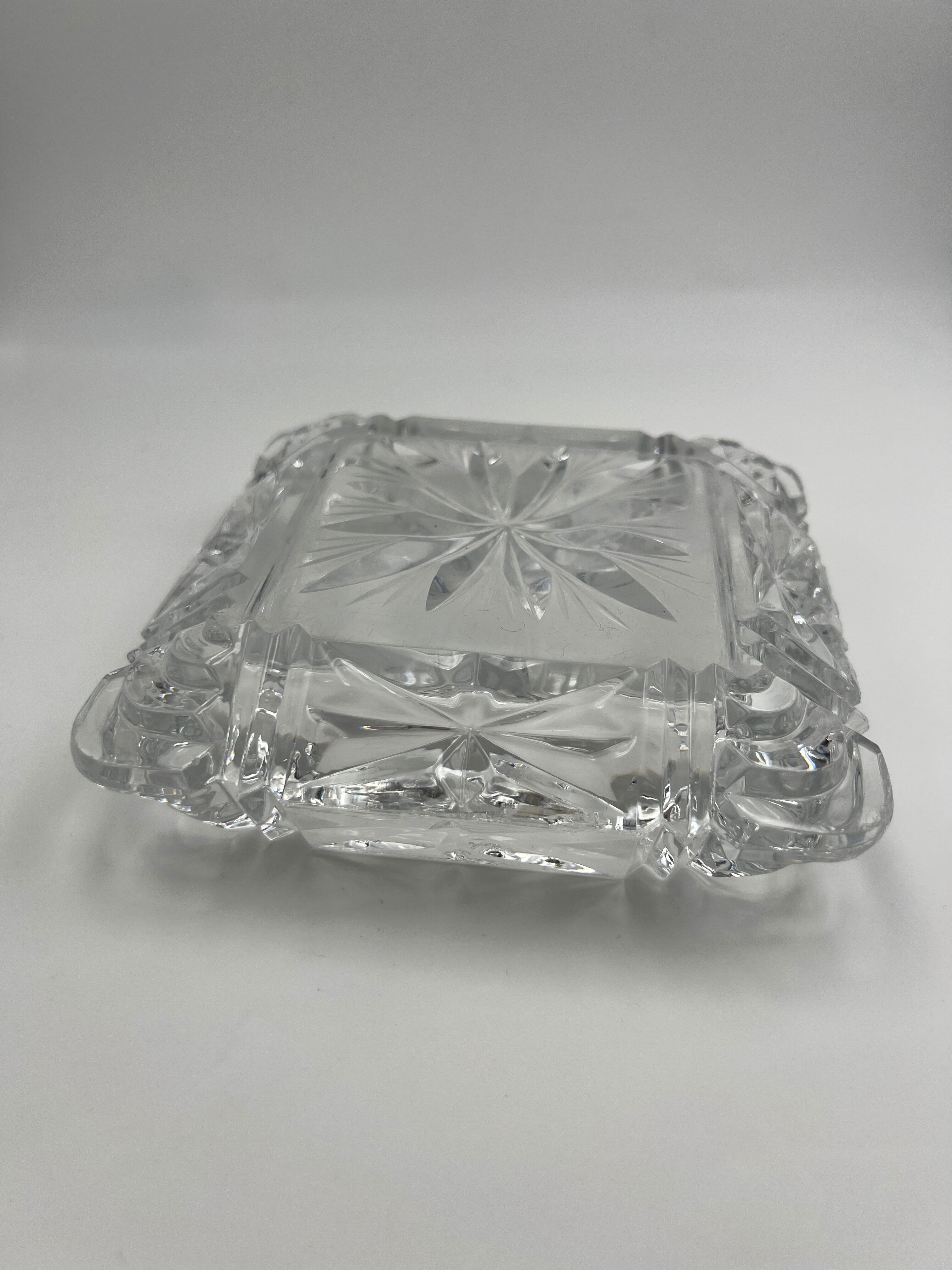 Worked crystal ashtray