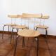 Set of 4 vintage/restored 70s/80s wooden and chrome bistro chairs.