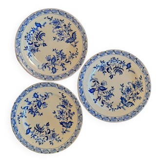 Beautiful trio of old dessert plates - Delft Clairefontaine