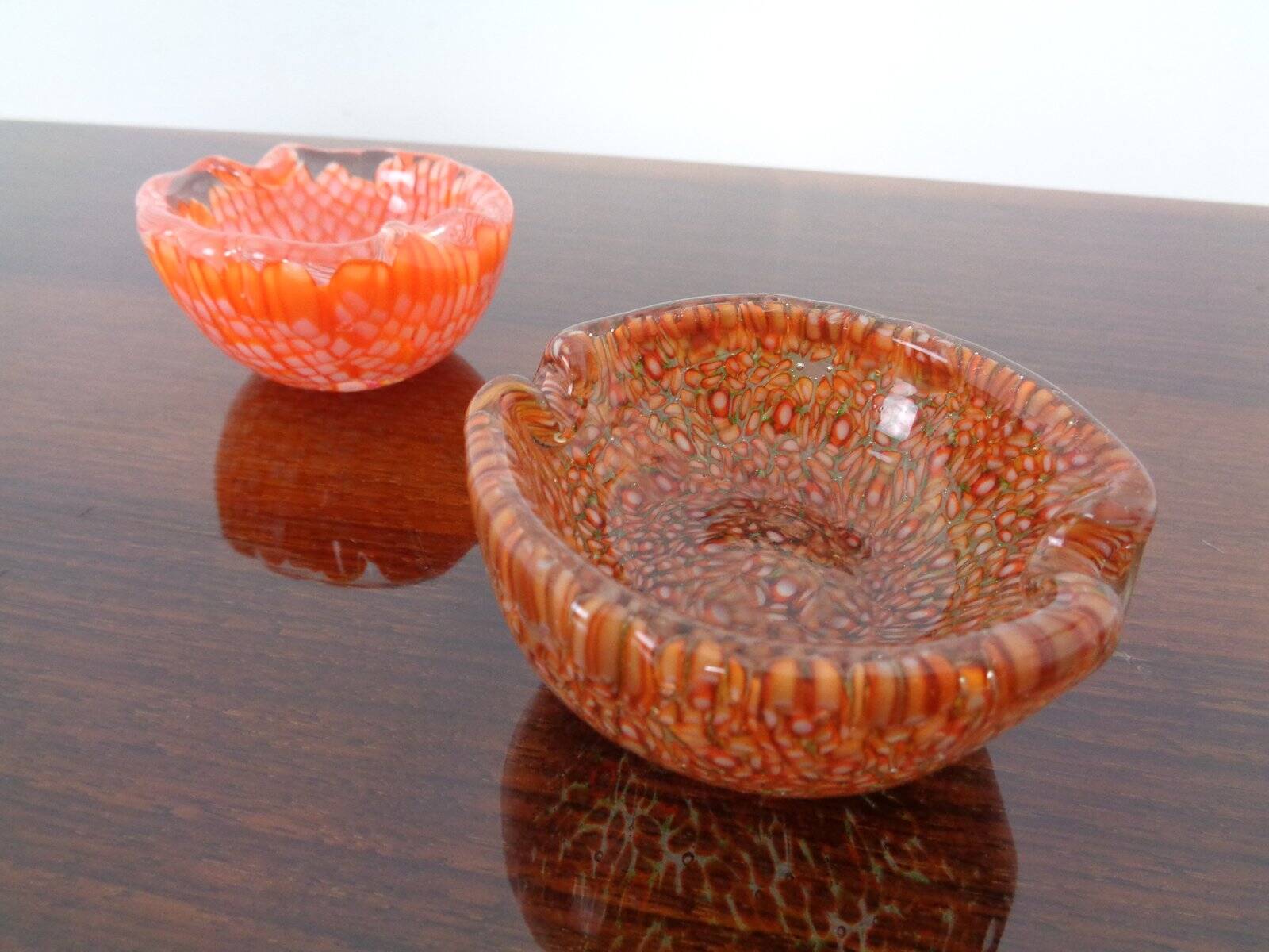 Small Italian Murano Glass Ashtrays, 1960s, Set of 2