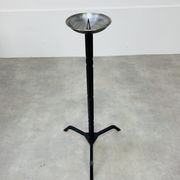 Bougeoir pique cierge brutaliste fer forgé 69 cm