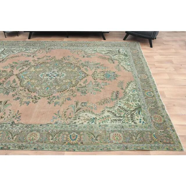 Tapis vintage persan fait main en laine et coton orange, années 1970