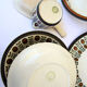 Lot of 2 dishes, 7 hollow plates, ramekin and sausage Boch Belgium, Nut collection