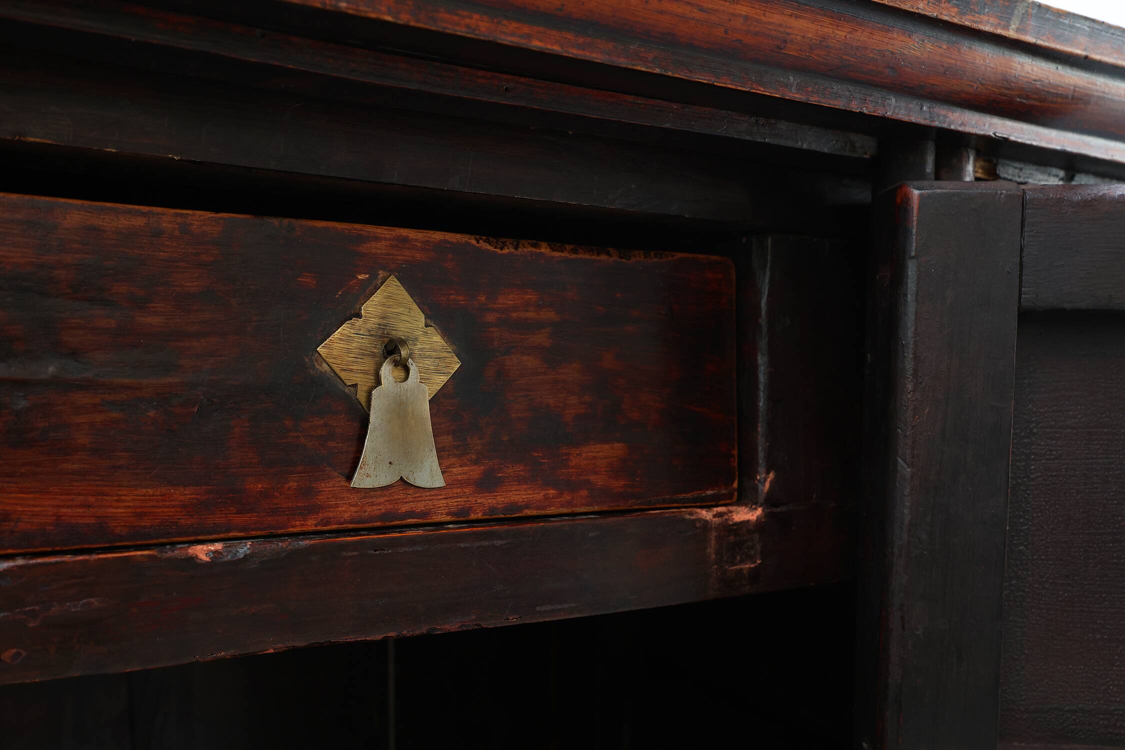 Large wooden Chinese 19th Century Qing Dynasty Wedding or Tapering Cabinet