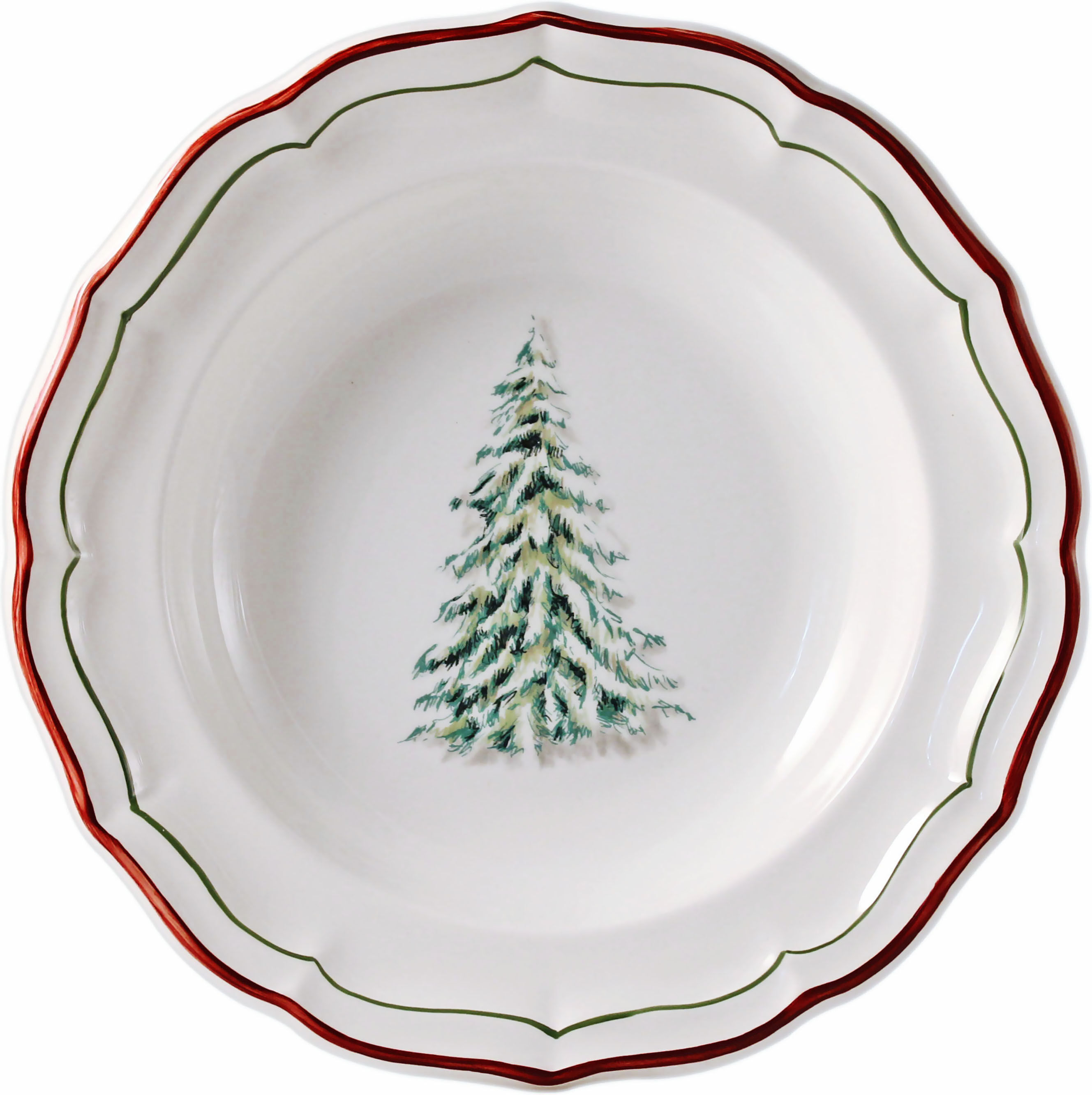 Set of 6 hollow plates christmas fillets