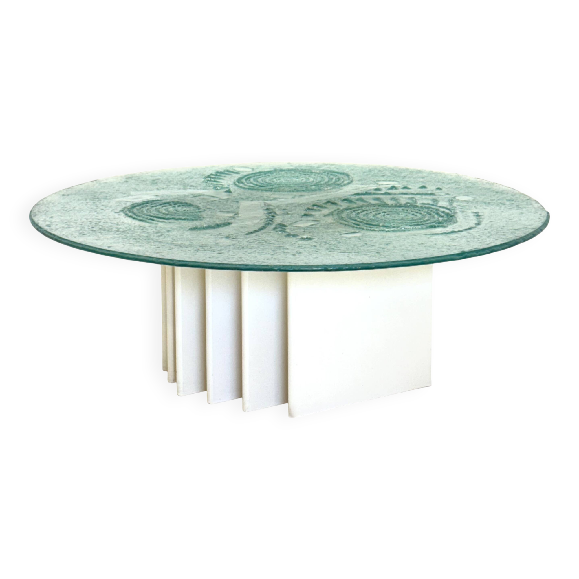 Table basse sculpturale Heinz Lilienthal avec plateau en verre