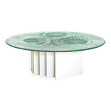 Table basse sculpturale Heinz Lilienthal avec plateau en verre