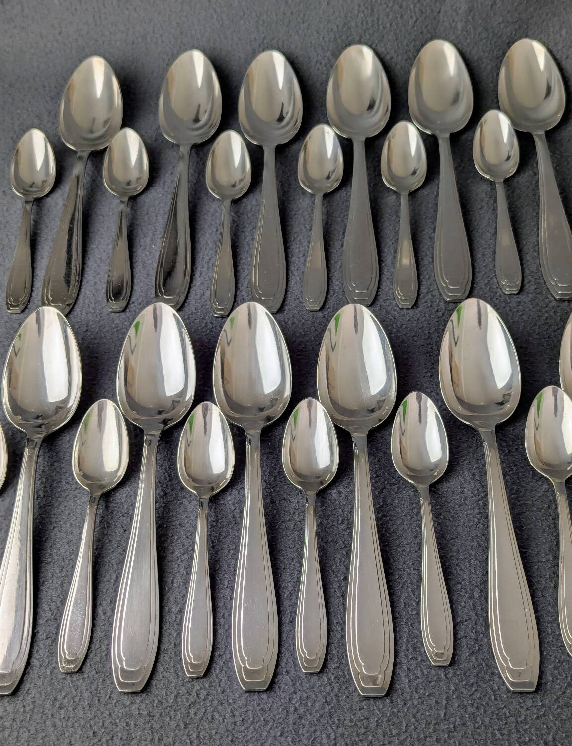 Silver-plated cutlery set, 38 pieces, Goldsmith Apollo, Art Deco, 1920s/1930s