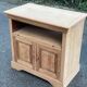 Buffet Louis Philippe deux portes meuble TV rénové en bois massif merisier brut