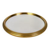 Plateau miroir rond en métal doré D.23