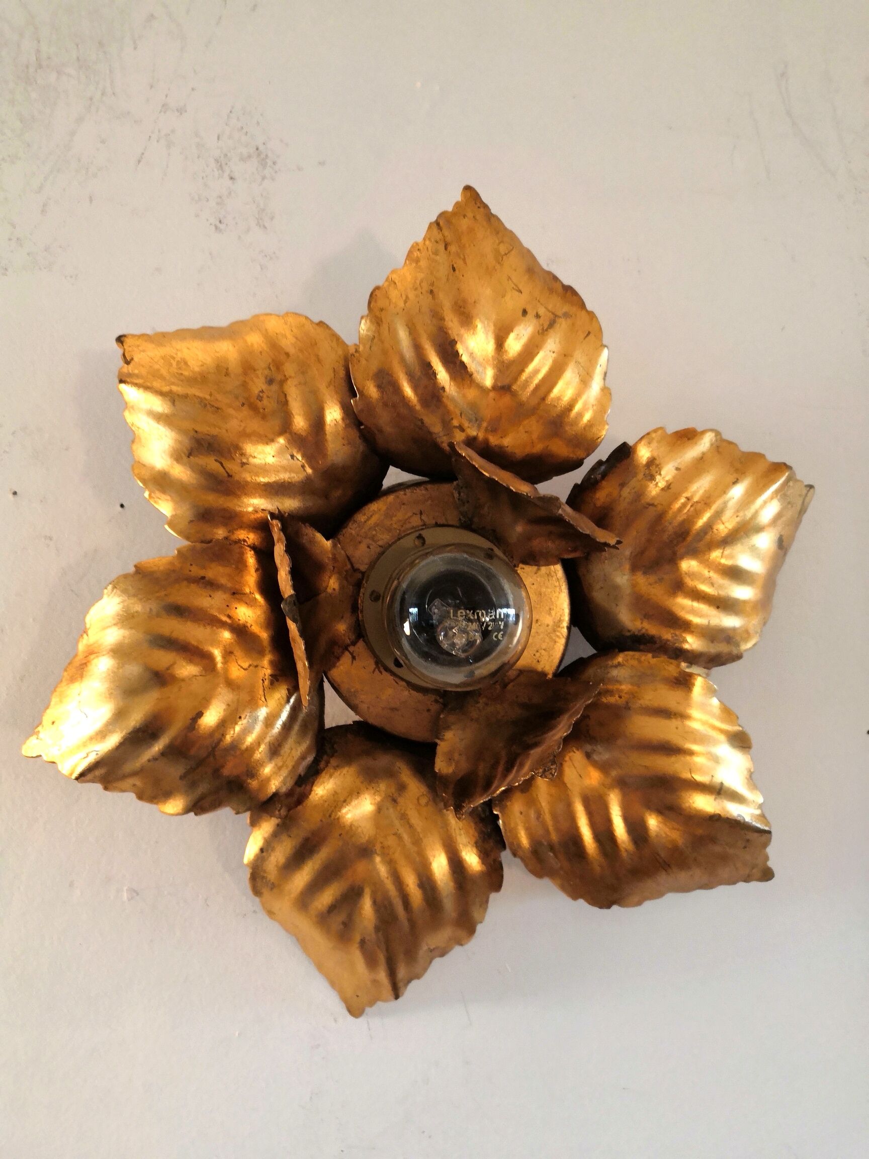 FL wall lamp in gilded metal design 70s