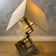 XXL two-tone table lamp in chrome and brass in the style of Willy Rizzo / Romeo Rega.