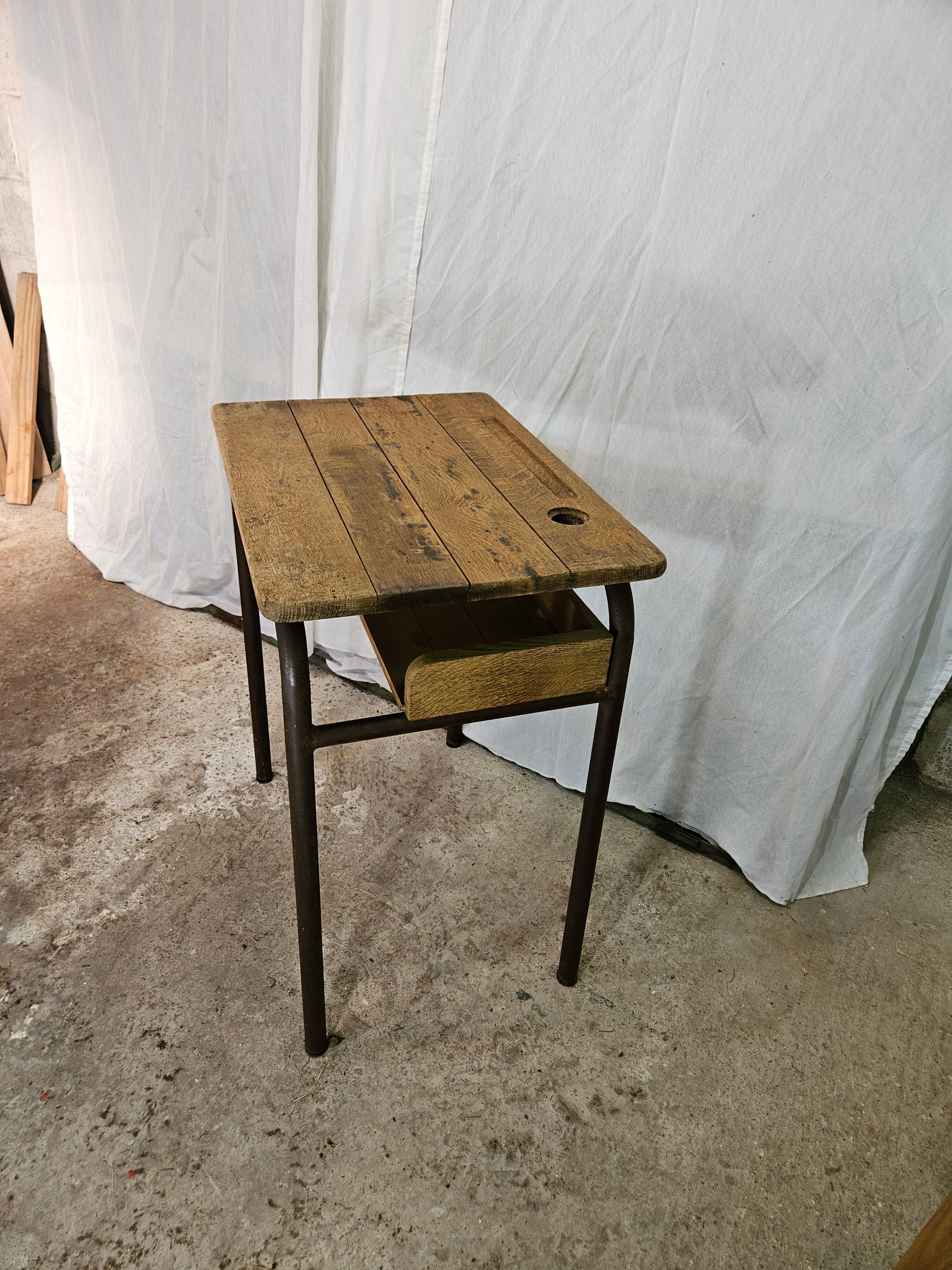 School desk 1950 one place adult size with locker