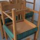 Scandinavian pine dining chairs | set of 8 | 1960s
