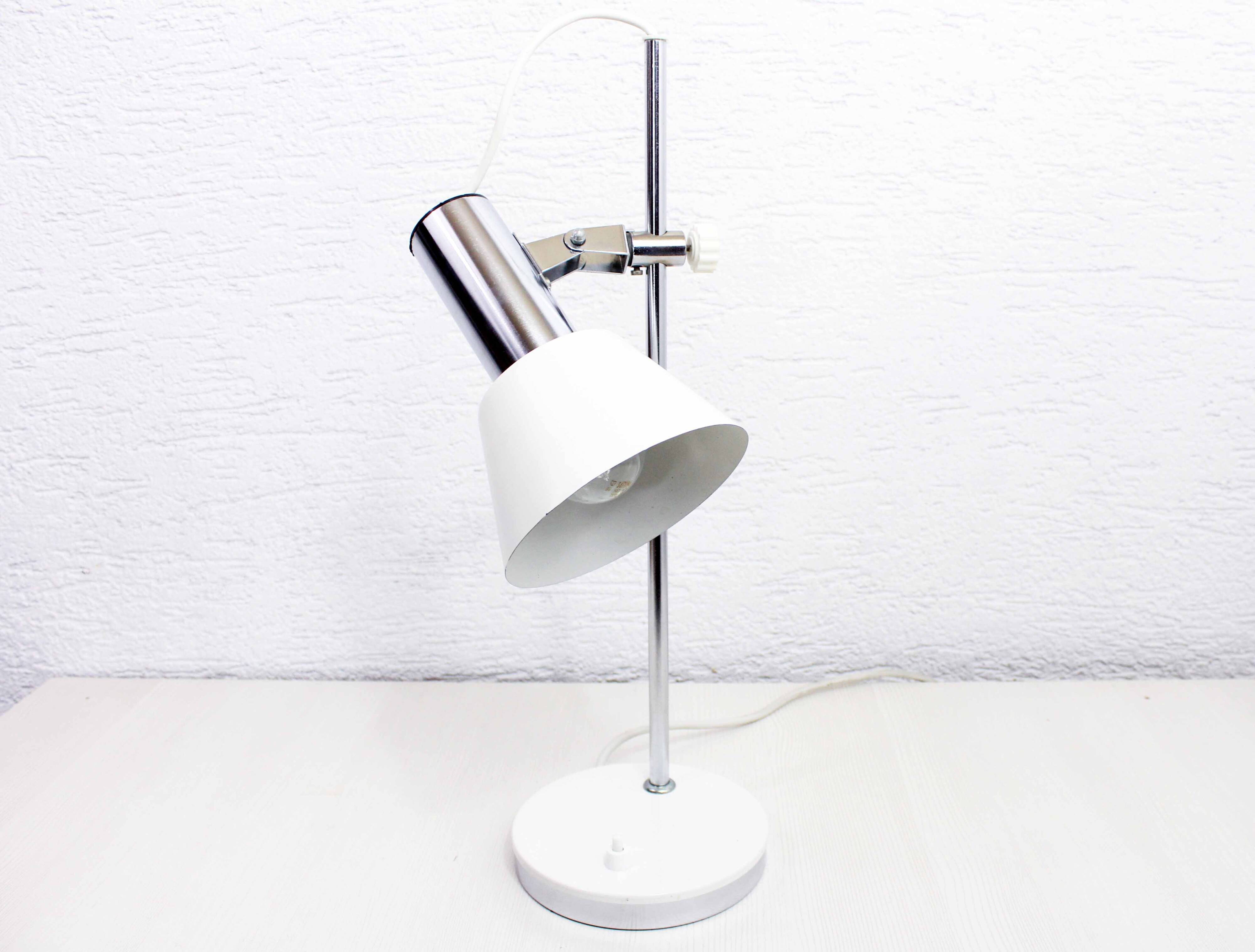White metal desk lamp 1970