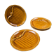 6 Gien earthenware asparagus plates – honey-brown glaze