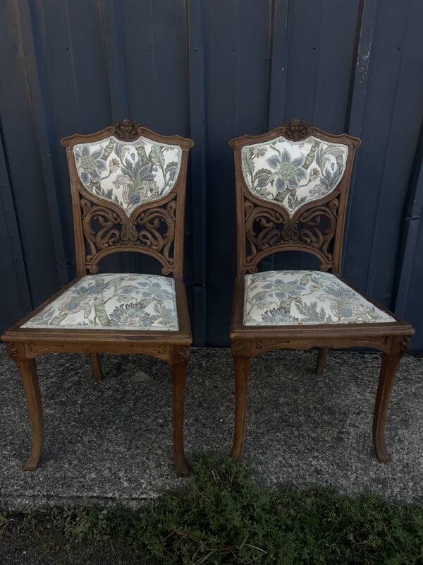 Paire de fauteuils et paire de chaises Art Nouveau