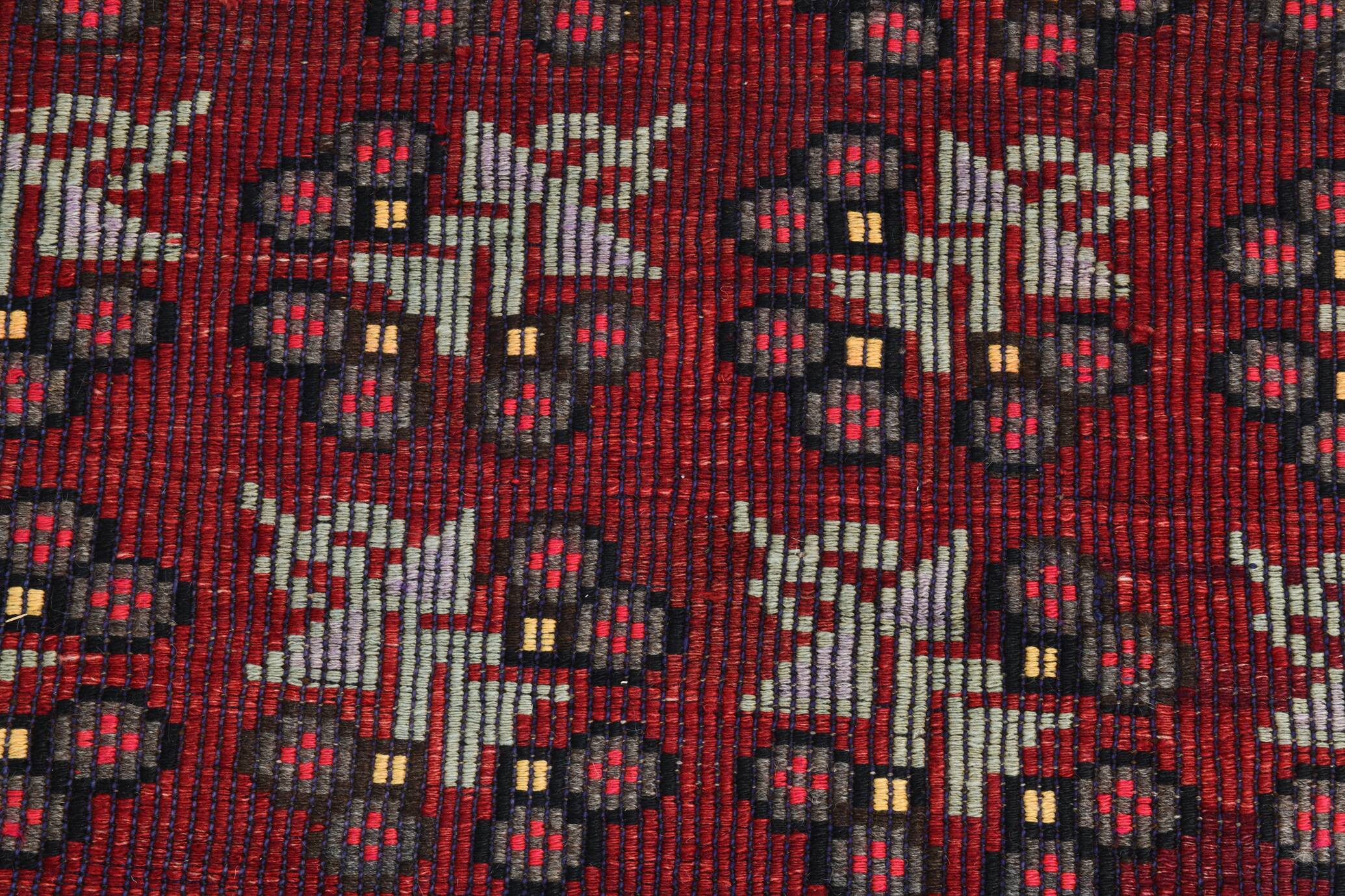 Neutral Wool Turkish Red Kilim Rug, 218x311 Cm