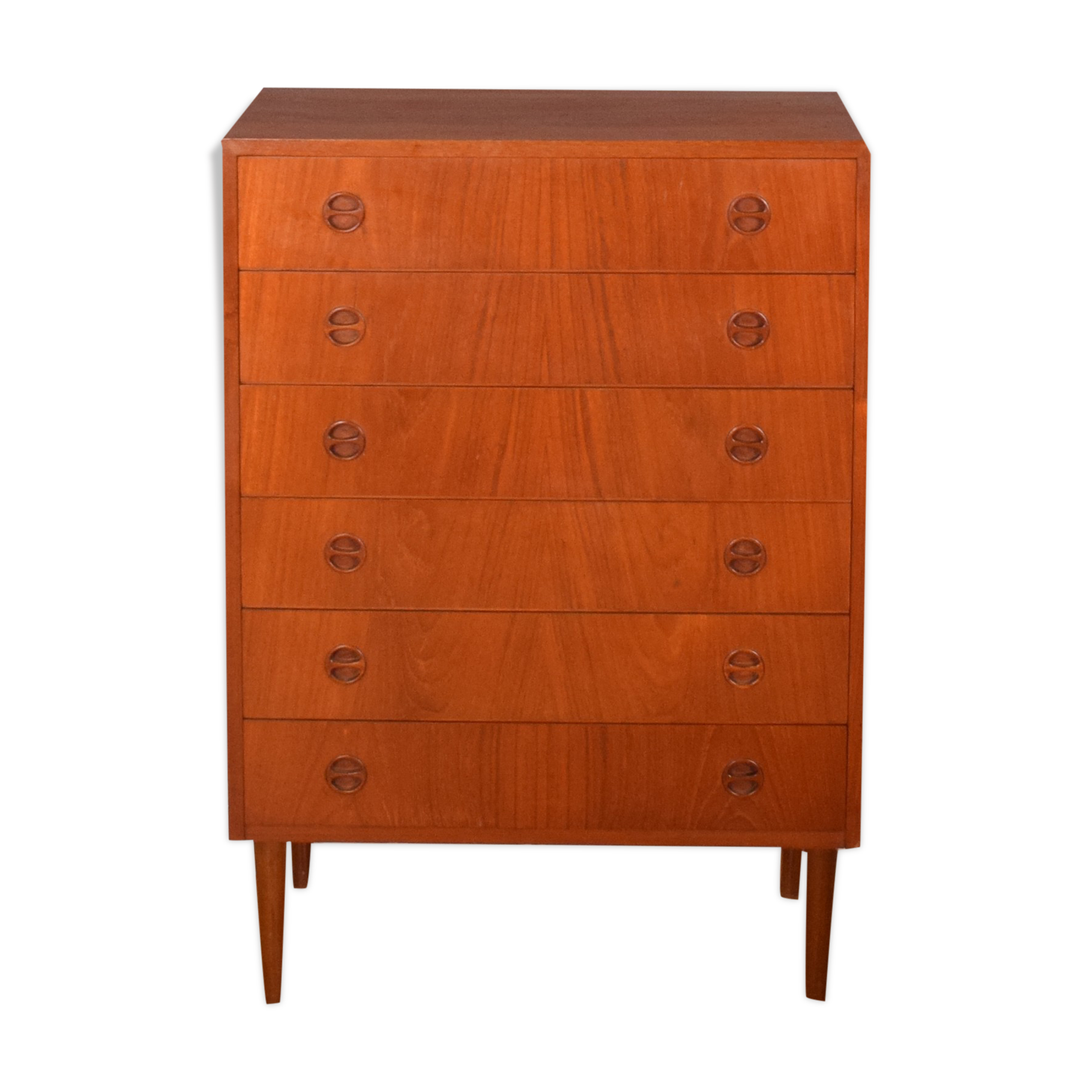 Restored Danish Teak Retro 1960s Tall Chest Of Drawers