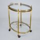 Small Mid-Century Italian Brass Bar Cart with Removable Tray, 1950s