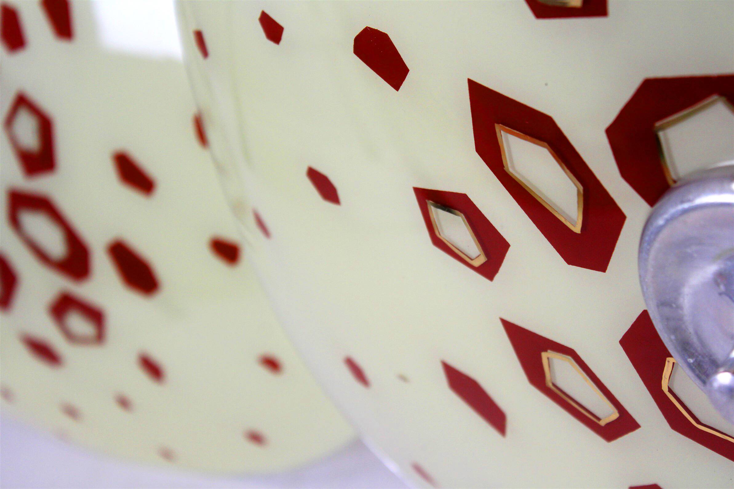 Large Vintage Czechoslovakian Opaline Glass Pendant Lights, 1970s, Set of 2