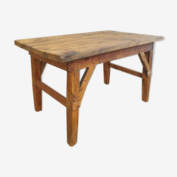 Old workbench dining table pine