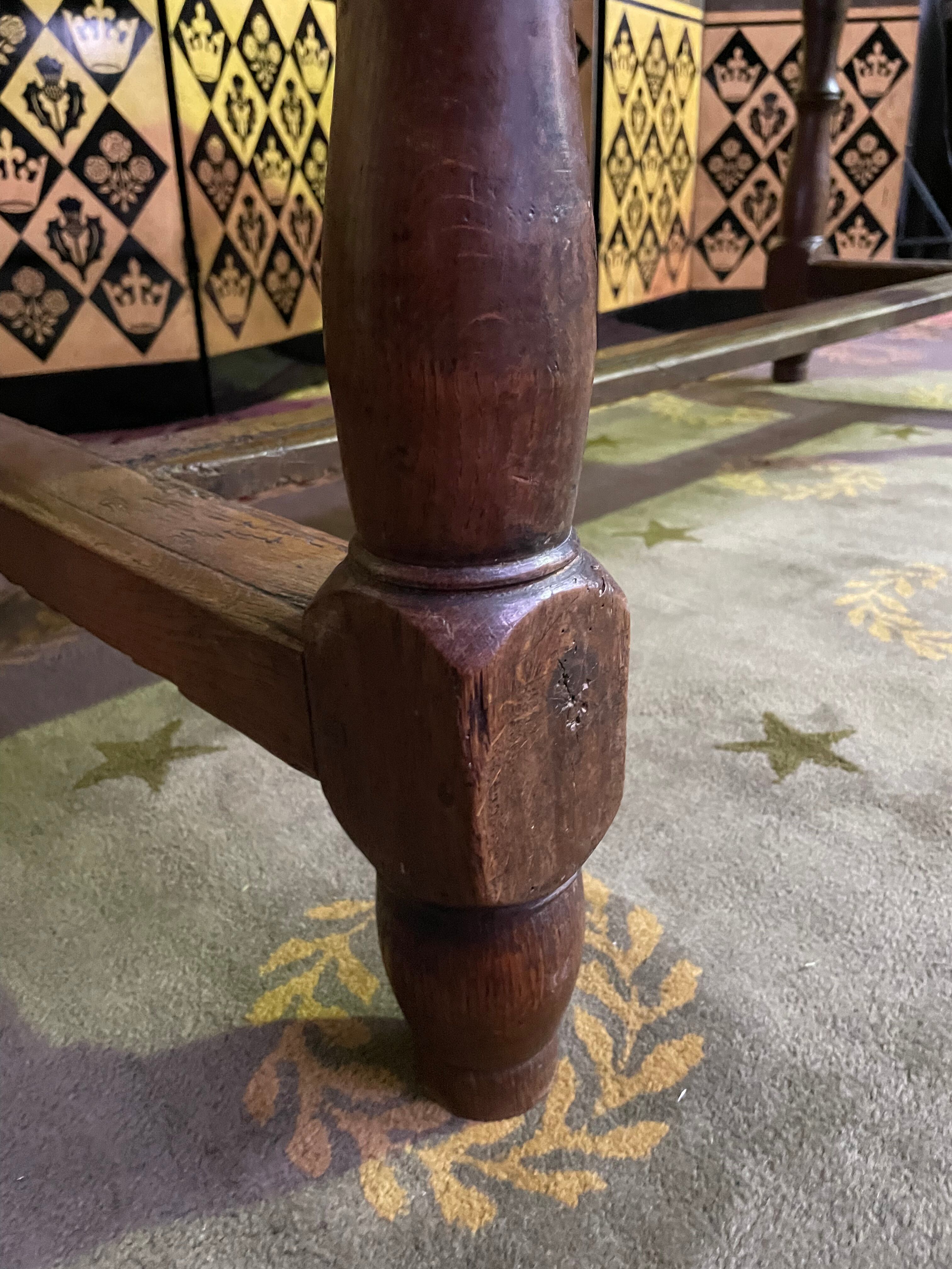 Farmhouse table with cross in oak 19th