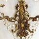 Pair of French Baroque Double Bronze Crystal Wall Lights Glass Bead Swags