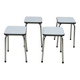 Set of 4 vintage grey chrome Formica stools.
