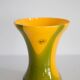 Vase artistique vert et jaune fait main, milieu du XXe siècle, Europe, 1960