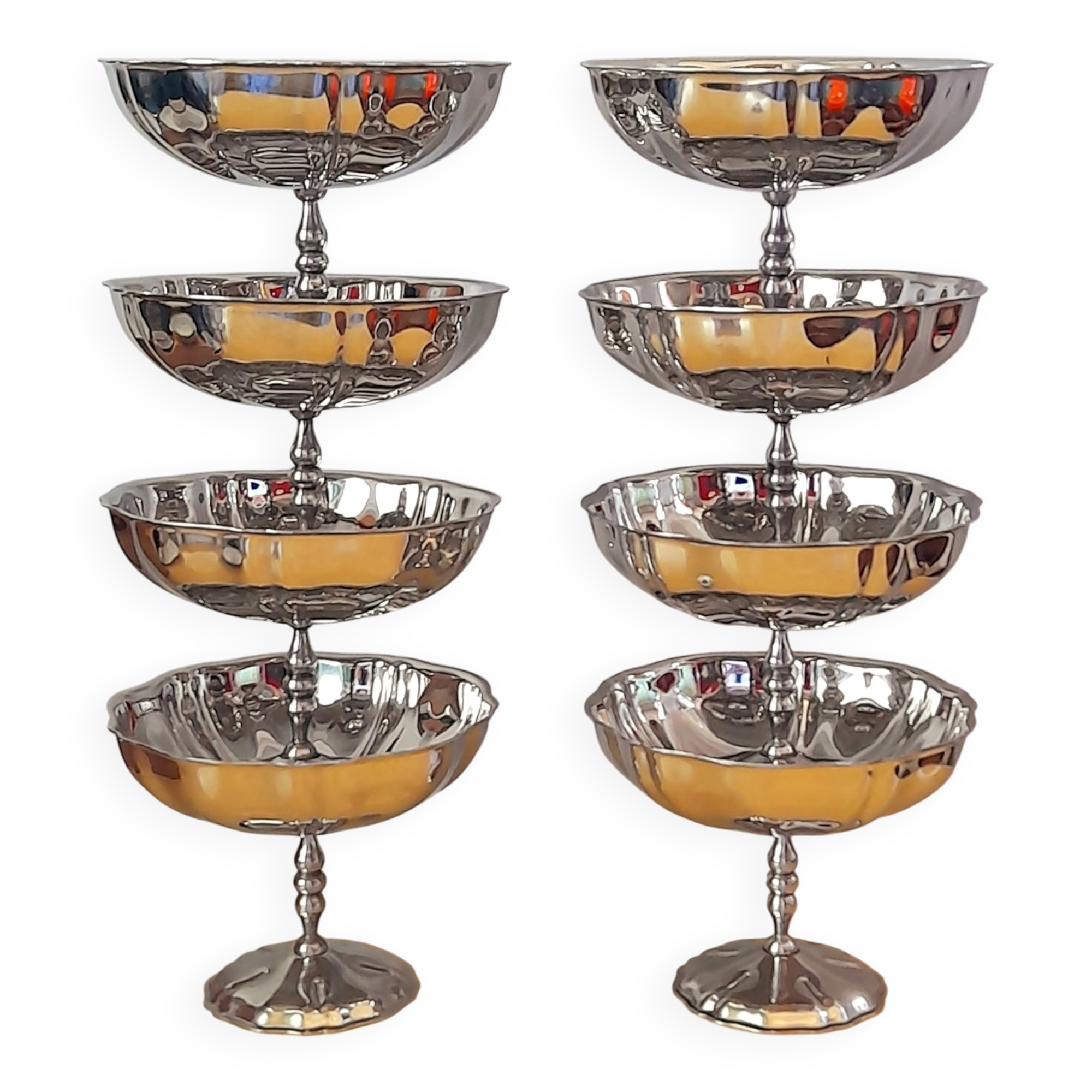 Ice cream/dessert bowls in stainless steel