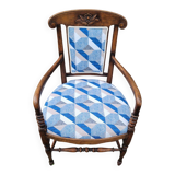 Carved wooden armchair with openwork back, late 19th century