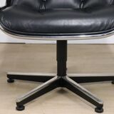 Fauteuil de bureau Charles Pollock édition Knoll en cuir, 1970