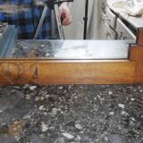 Buffet enfilade miroir art deco a motifs floral dessus marbre
