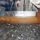 Sideboard Enfilade mirror Art Deco with floral motifs marble top