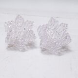 Pair of 1970s plexiglass candlesticks