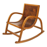 Curved wooden rocking chair for children Bauhaus Brockhage Andrä period, Germany, 1950s