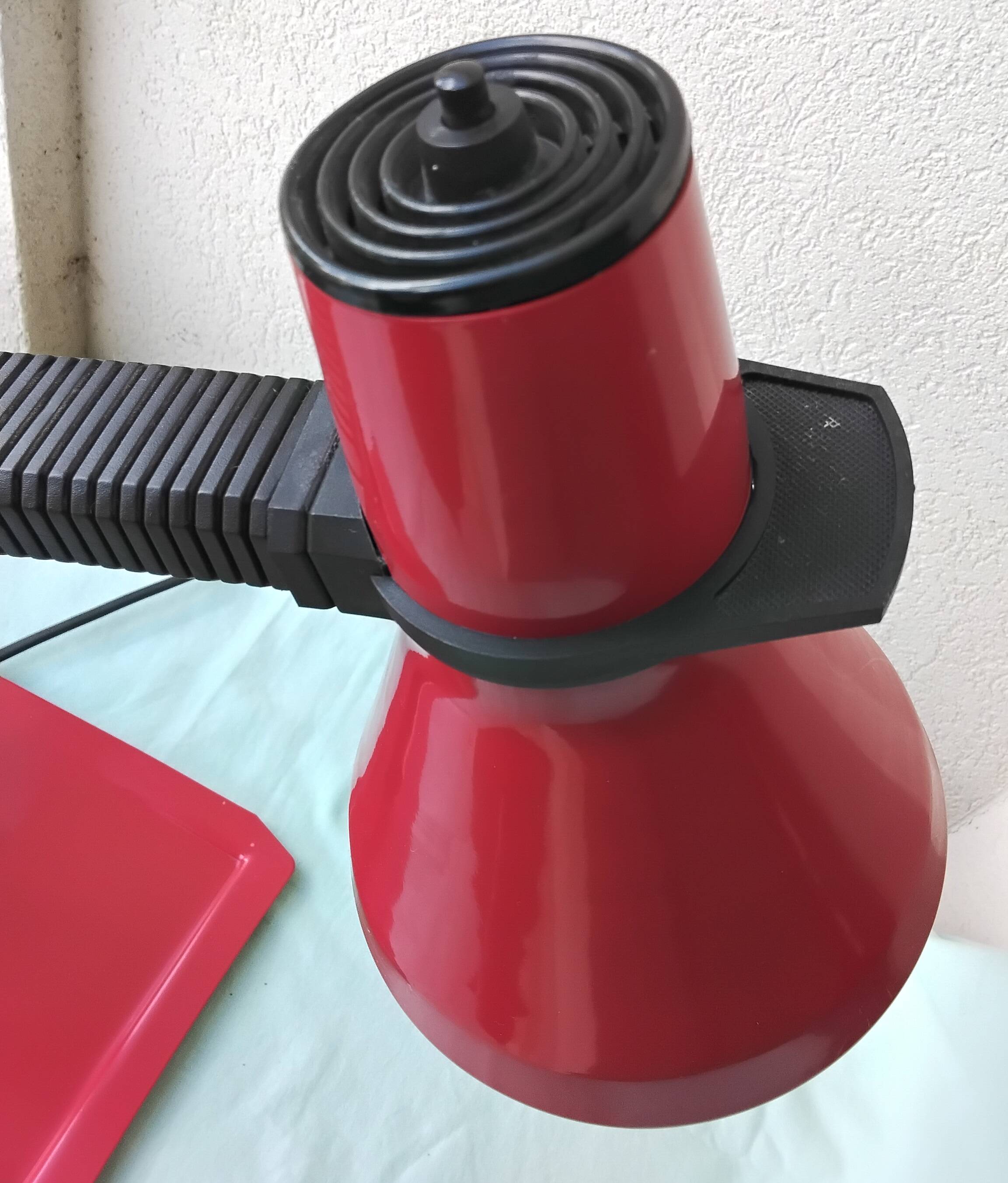 Red desk lamp