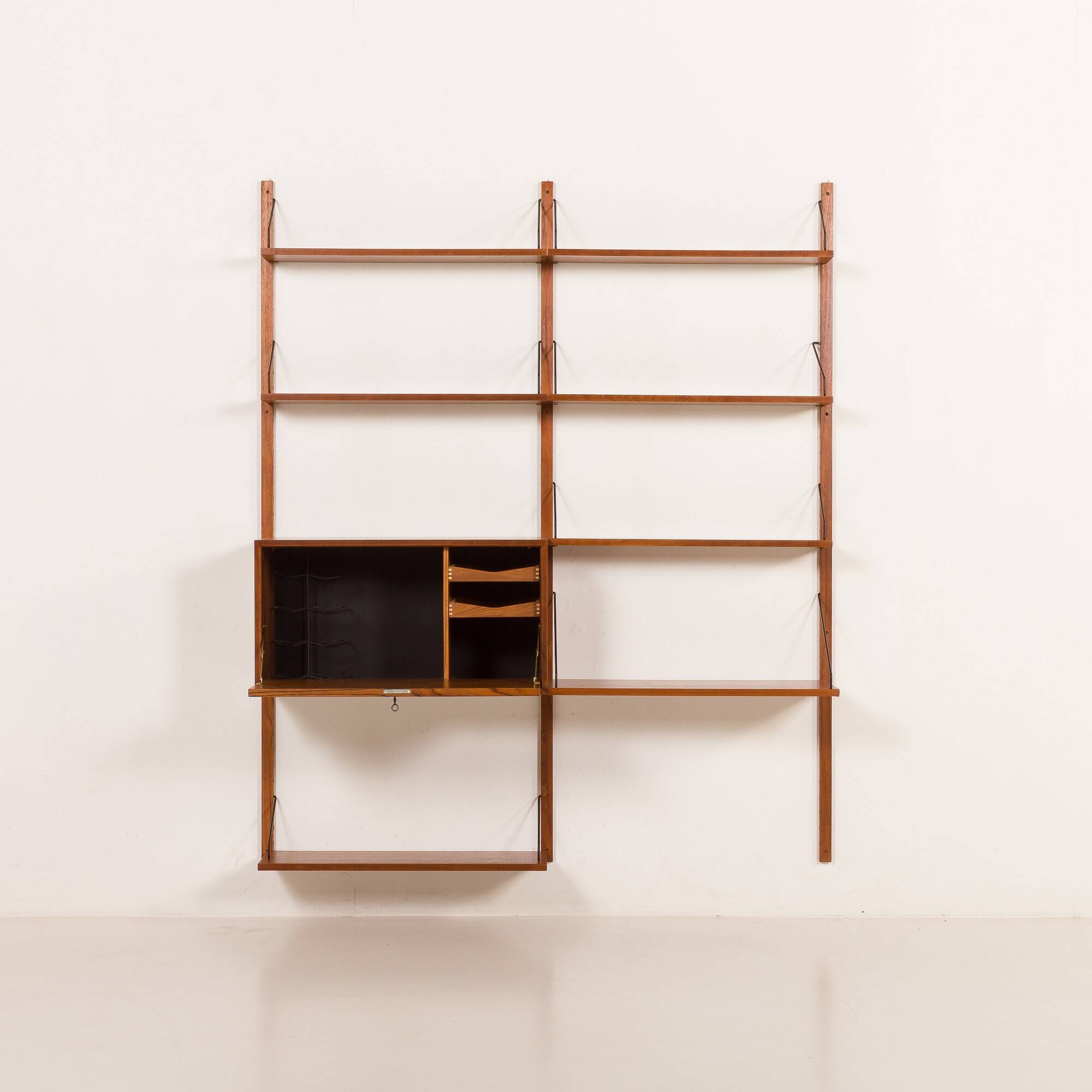 Poul Cadovius wall unit with a bureau and a desk shelf for Cado, 1960s