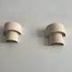 Pair of vintage modernist wall lights, white lacquered metal, Sweden 1970