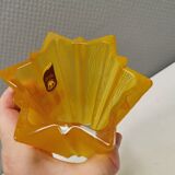 Yellow glass vase from German Walther glass estimated 1970-80s.
