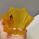 Yellow glass vase from German Walther glass estimated 1970-80s.