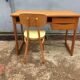 Vintage desk with Scandinavian-style wooden sled feet