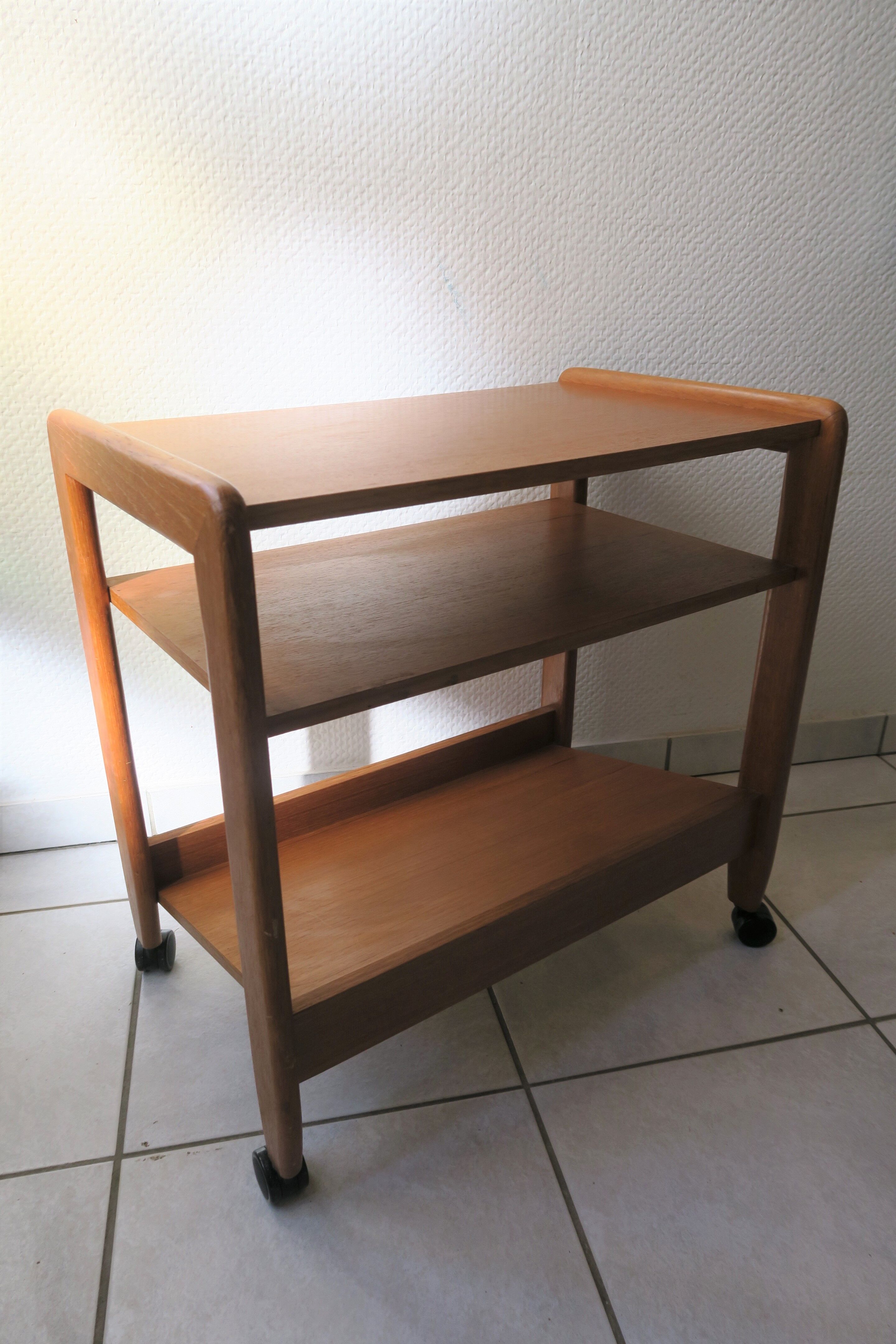 small danish trolley or sidetable in teak  from the 70s