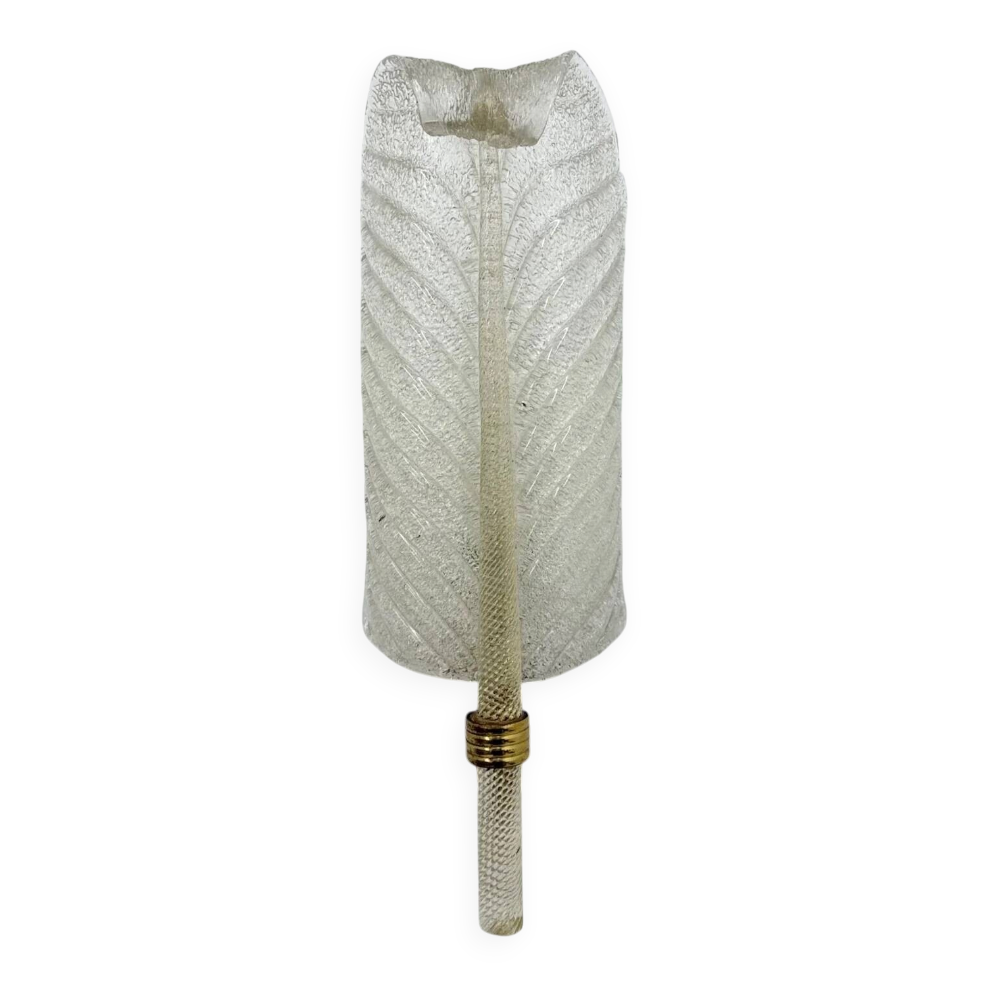 Large Barovier & Toso wall lamp Murano glass leaf, 1970s