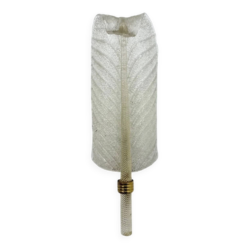 Large Barovier & Toso wall lamp Murano glass leaf, 1970s