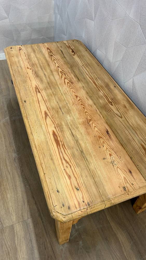 Solid stripped pine farmhouse coffee table