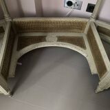 Hairdresser and her cane chair in Louis XVI style.