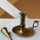Brass hand candle holder